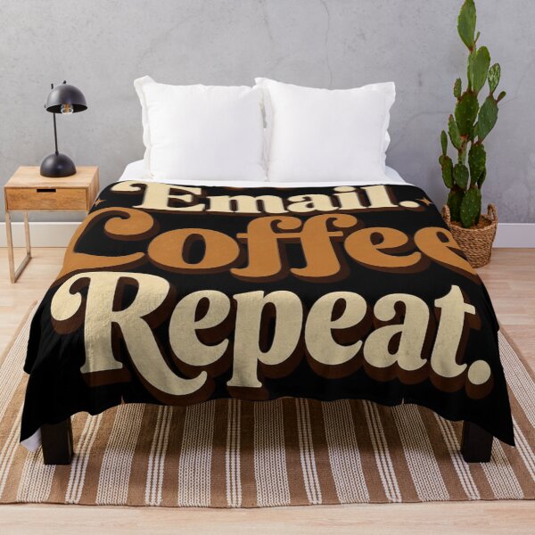 Item preview, Email. Coffee. Repeat. | Funny Office Coffee Retro Typography designed and sold by Irene Catchmind.