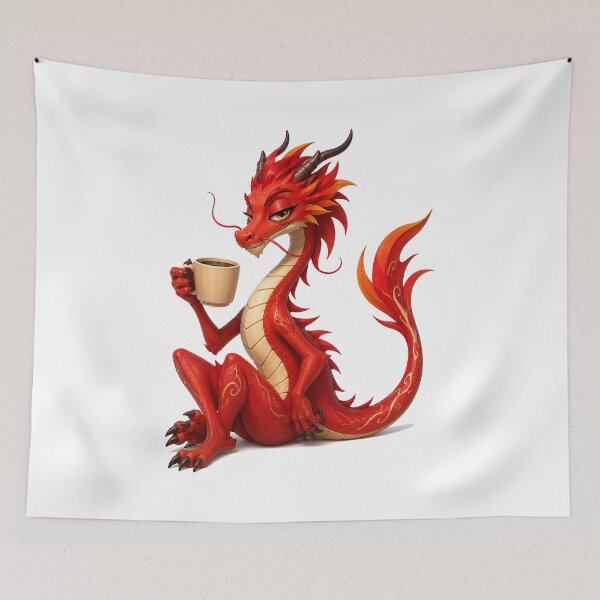 Item preview, Morning Flame Coffee Dragon designed and sold by BlissBlvdShop.