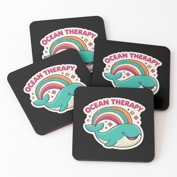 Item preview, Ocean Therapy Cute Whale Rainbow Kawaii Beach Sticker designed and sold by FestivityFinds.