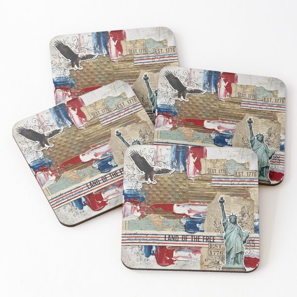 Item preview, Land of the Free Patriotic Collage America 250 designed and sold by Buttonquill.