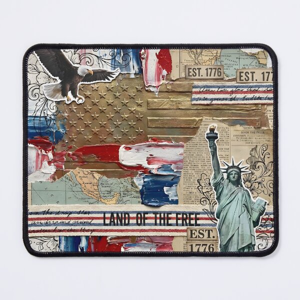 Item preview, Land of the Free Patriotic Collage America 250 designed and sold by Buttonquill.