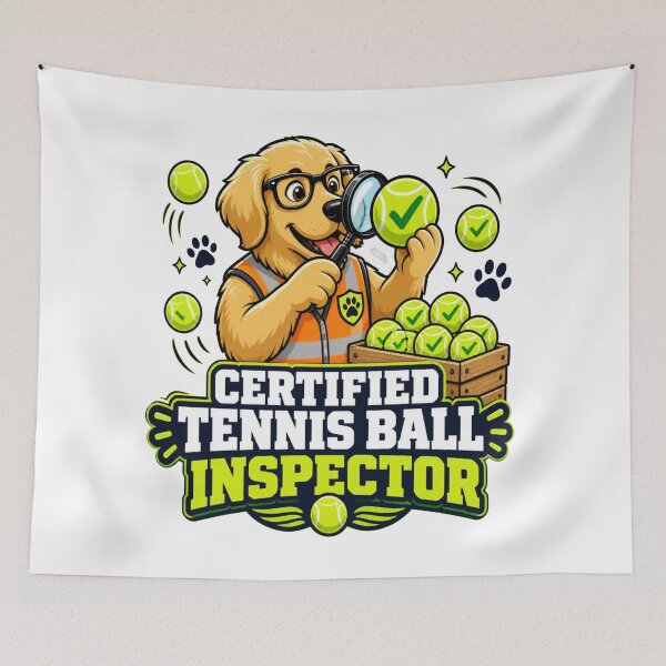 Item preview, Certified Tennis Ball Inspector Funny Golden Retriever Dog Lover Gift designed and sold by ClaussShop.