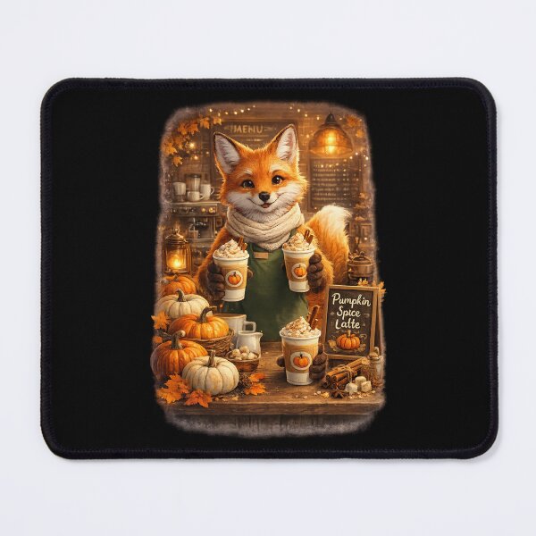 Item preview, Pumpkin Spice Fox Barista Shirt | Cozy Autumn Coffee | Woodland Fox Latte | Cottagecore Fall Art designed and sold by MrDev.