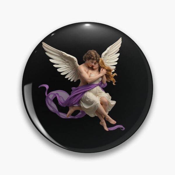 Item preview, Romantic Angel Couple Embrace | Heavenly Love Wings | Cupid Inspired Fantasy Art | Ethereal Romance Illustration | Valentine's Day Gift designed and sold by digitalbob60.