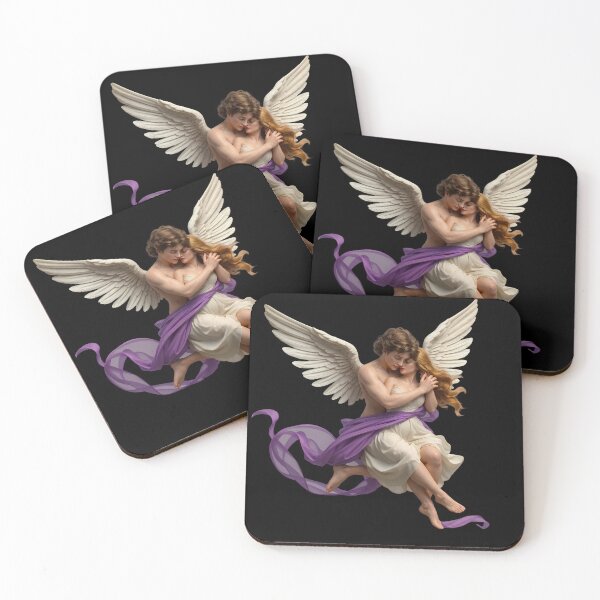 Item preview, Romantic Angel Couple Embrace | Heavenly Love Wings | Cupid Inspired Fantasy Art | Ethereal Romance Illustration | Valentine's Day Gift designed and sold by digitalbob60.