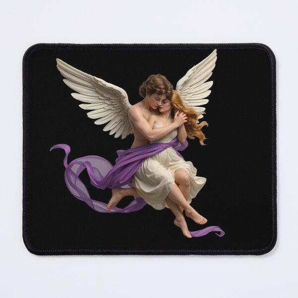 Item preview, Romantic Angel Couple Embrace | Heavenly Love Wings | Cupid Inspired Fantasy Art | Ethereal Romance Illustration | Valentine's Day Gift designed and sold by digitalbob60.