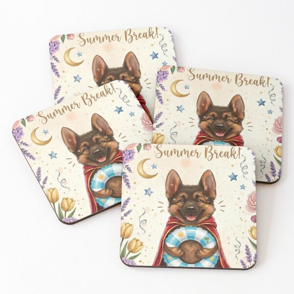Item preview, ​Cute German Shepherd Summer Puppy with Swim Ring designed and sold by SilentFlower.