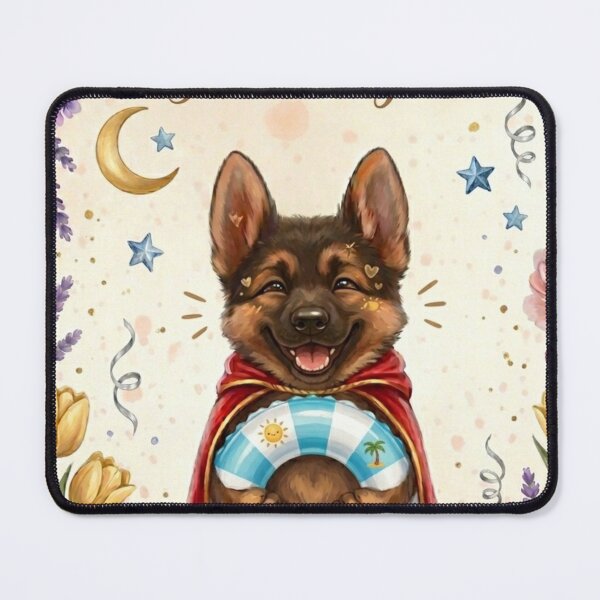 Item preview, ​Cute German Shepherd Summer Puppy with Swim Ring designed and sold by SilentFlower.