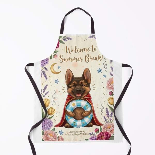 Item preview, Cute German Shepherd Summer Puppy with Swim Ring designed and sold by SilentFlower.