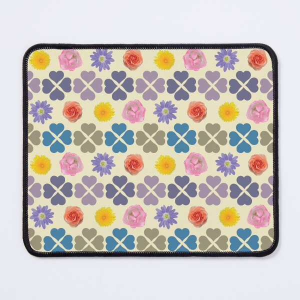 Item preview, Spring Flowers & Hearts Clusters Horizontal Stripes on Cream designed and sold by Digitalmyth's Designs.