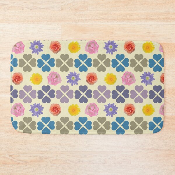 Item preview, Spring Flowers & Hearts Clusters Horizontal Stripes on Cream designed and sold by Digitalmyth's Designs.