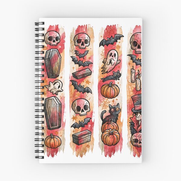 Item preview, Halloween Vertical Pattern | Skulls Ghosts Bats Pumpkins | Spooky Cute Aesthetic designed and sold by Anastasiia Yurevych.