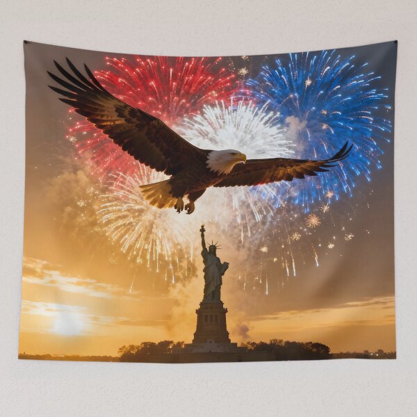 Item preview, Eagle Over Lady Liberty Fireworks America 250 designed and sold by Buttonquill.