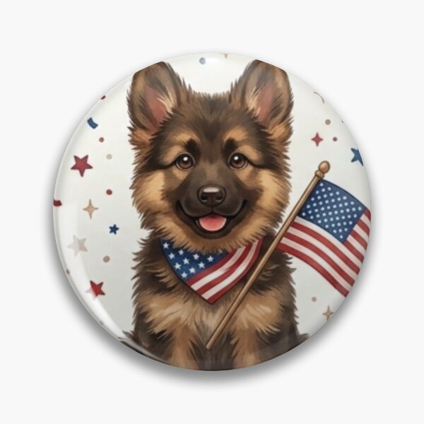 Item preview, Cute German Shepherd Happy 4th of July Patriotic Puppy designed and sold by SilentFlower.