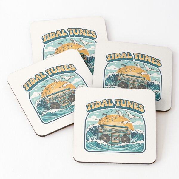 Item preview, Tidal Tunes Retro Boombox Surf Wave Beach Music Sticker designed and sold by FestivityFinds.
