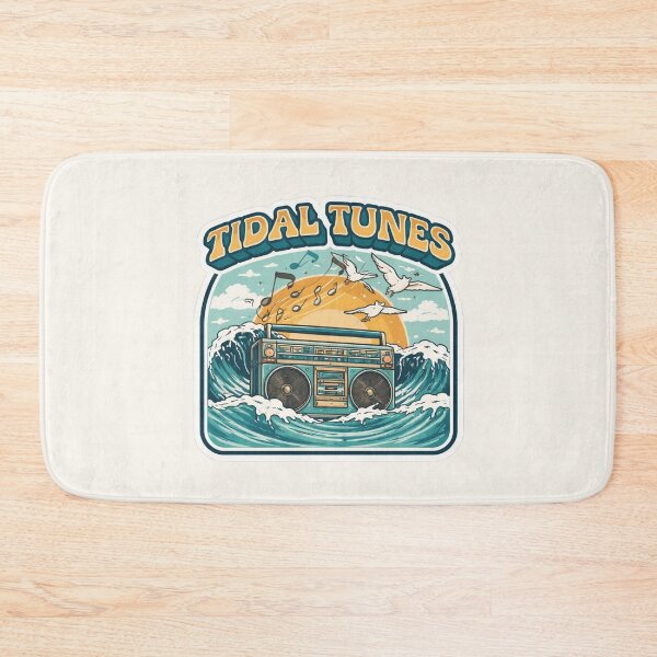 Item preview, Tidal Tunes Retro Boombox Surf Wave Beach Music Sticker designed and sold by FestivityFinds.