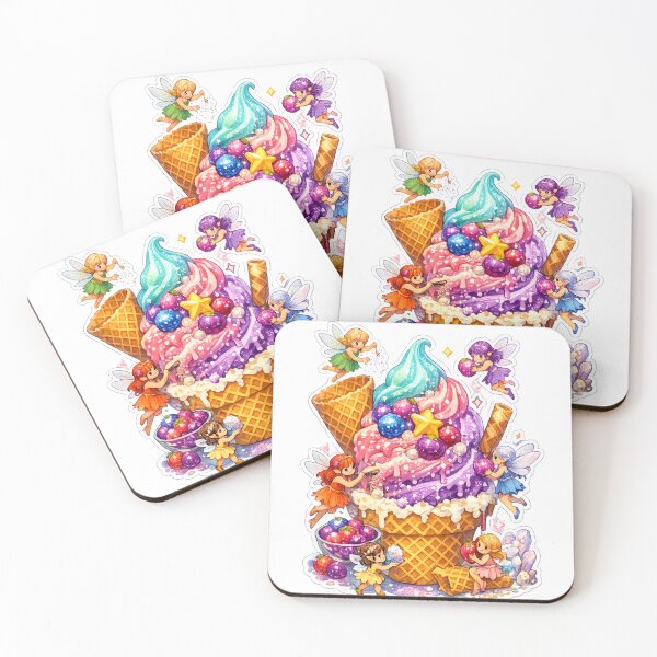 Item preview, Fairy Ice Cream Fantasy Sticker | Magical Dessert | Cute Fairies | Candycore Sweet Treat | Whimsical Fantasy Art designed and sold by MrDev.