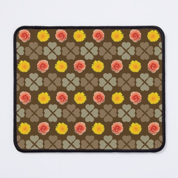 Item preview, Spring Flowers & Hearts Clusters Horizontal Stripes on Brown designed and sold by Digitalmyth's Designs.