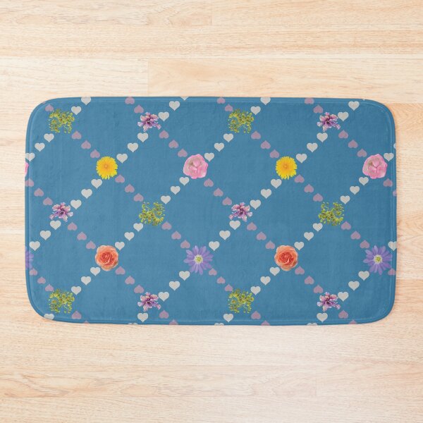 Item preview, Spring Flowers & Hearts Diamonds on Blue designed and sold by Digitalmyth's Designs.
