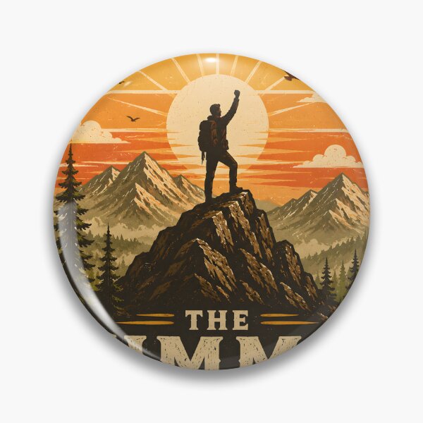 Item preview, The Summit Awaits | Vintage Hiking Mountain Adventure Retro T-Shirt Design designed and sold by AVINN-SENPAI.