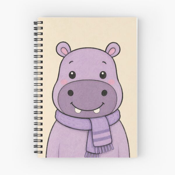 Item preview, Smiling Purple Hippo with Scarf designed and sold by RiceRose.