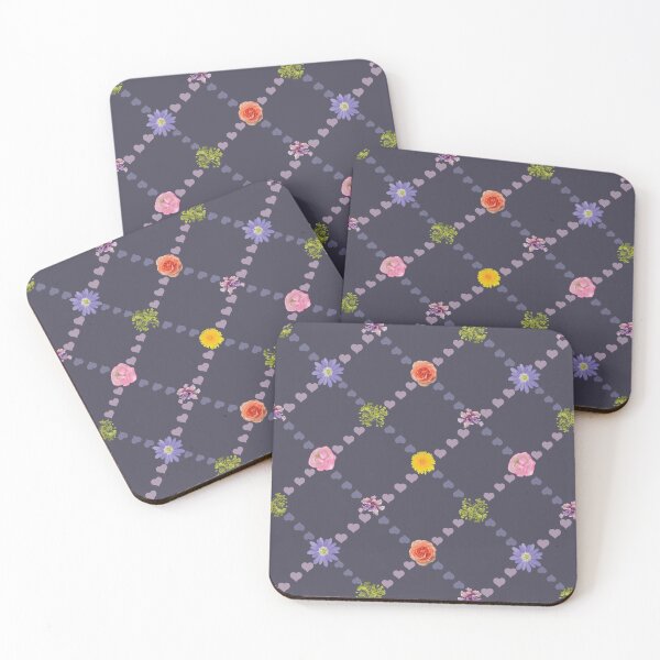 Item preview, Spring Flowers & Hearts Diamonds on Purple designed and sold by Digitalmyth's Designs.