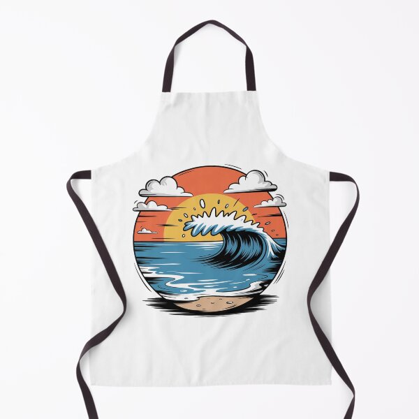 Item preview, Retro Ocean Wave Sunset Surf Illustration Beach Coastal Art Mug designed and sold by FestivityFinds.