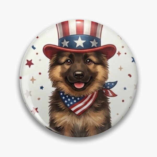 Item preview, ​Cute German Shepherd with Uncle Sam Hat 4th of July Puppy designed and sold by SilentFlower.