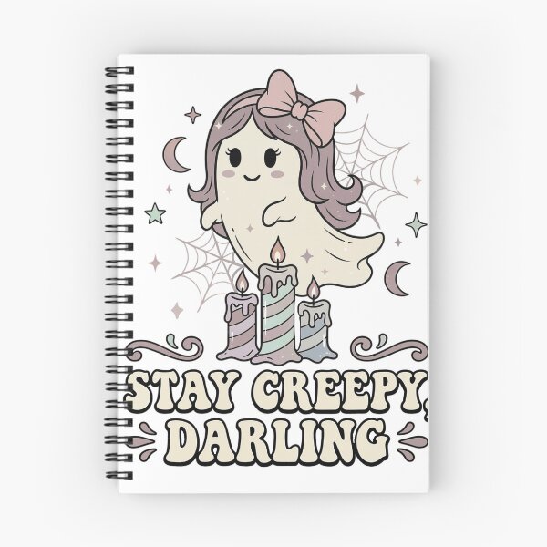 Item preview, Cute Ghost Witch “Stay Creepy, Darling” | Soft Gothic Kawaii Halloween Tee designed and sold by Anastasiia Yurevych.