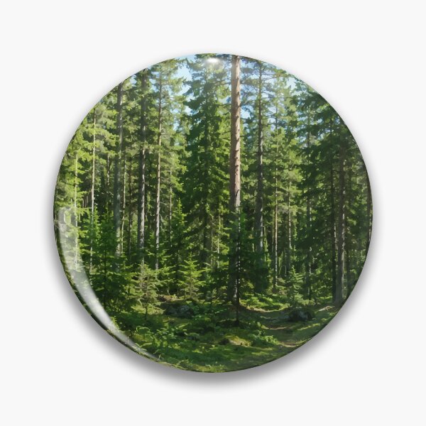Item preview, Sunlit Conifer Forest — Green Nature Art Tee designed and sold by medicalkinoko.