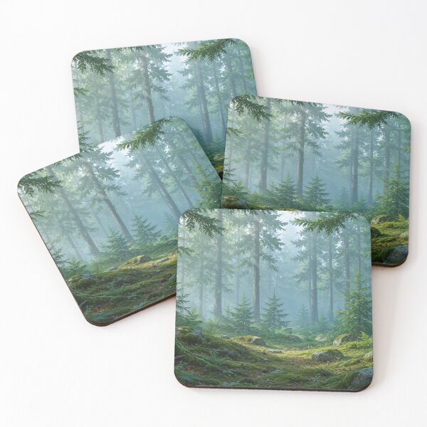 Item preview, Misty Morning Forest — Ethereal Nature Art Tee designed and sold by medicalkinoko.