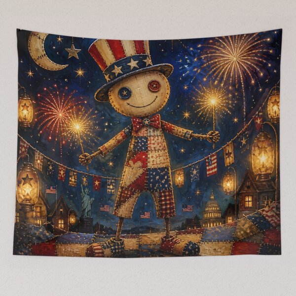 Item preview, Patchwork Uncle Sam Fireworks America 250 designed and sold by Buttonquill.