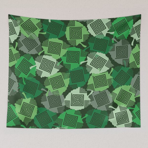 Item preview, Seamless Pattern with Geometric Square Spiral Leaves designed and sold by PowerAntShop.