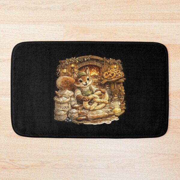 Item preview, Cute Squirrel Pretzel Baker Sticker | Cozy Fantasy Bakery | Cottagecore Baking | Woodland Animal | Soft Pretzel Art designed and sold by MrDev.