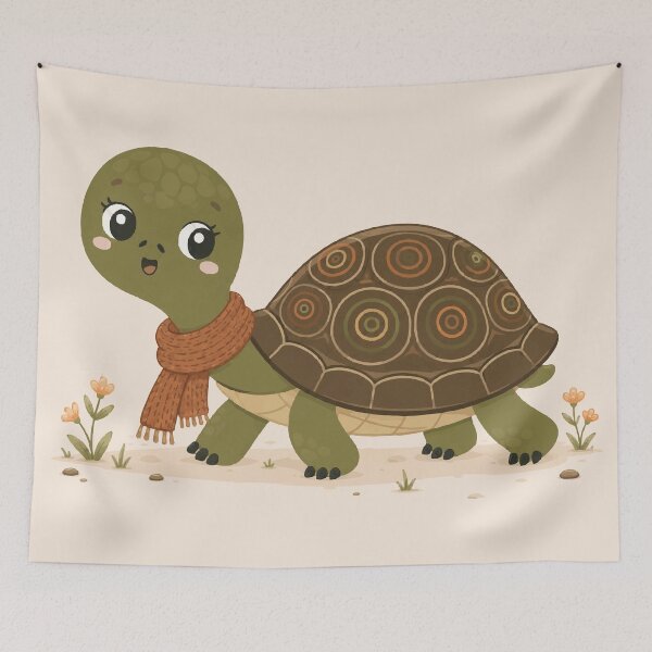 Item preview, Happy Turtle with Autumn Scarf designed and sold by RiceRose.