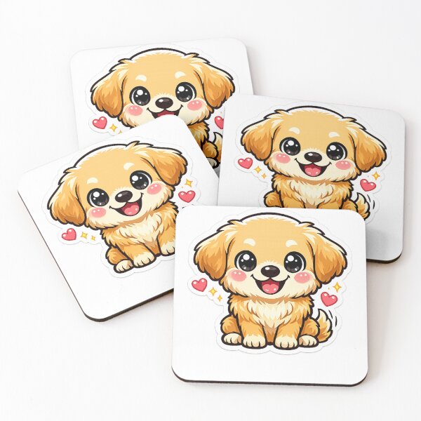 Item preview, Happy Golden Retriever Sticker | Cute Kawaii Golden Retriever Puppy Dog designed and sold by Skedart.