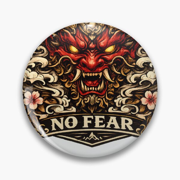 Item preview, No Fear | Japanese Oni Demon Mask Vintage Samurai Retro T-Shirt Design designed and sold by AVINN-SENPAI.