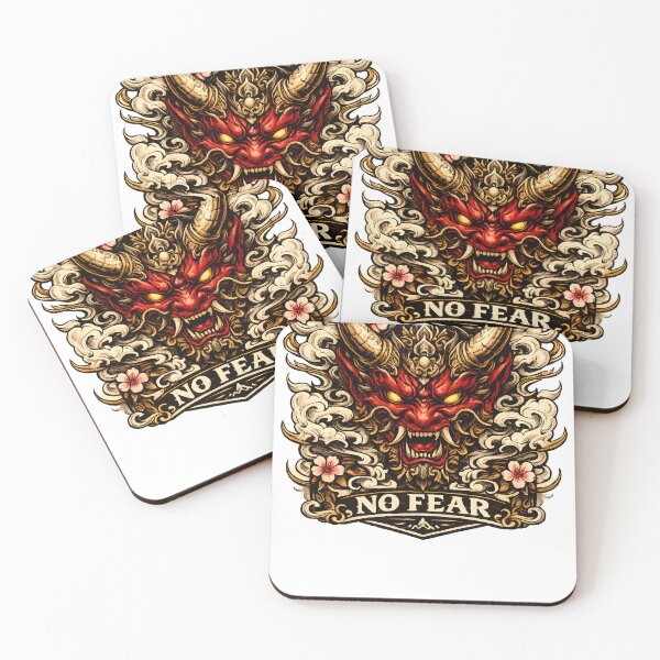 Item preview, No Fear | Japanese Oni Demon Mask Vintage Samurai Retro T-Shirt Design designed and sold by AVINN-SENPAI.