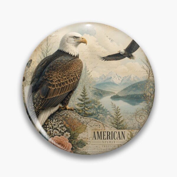 Item preview, American Spirit Bald Eagle America 250 designed and sold by Buttonquill.