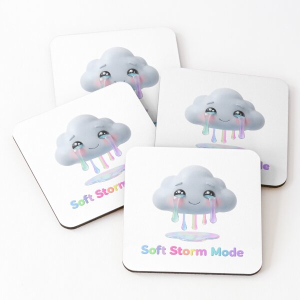 Item preview, Cute Cloud Character Crying in Soft Storm Mode with Rainbow Tears Isolated designed and sold by Creative88Art.