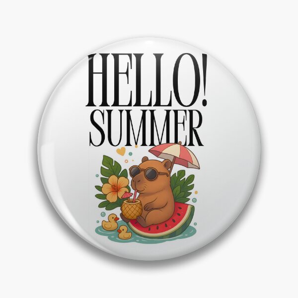 Item preview, Summer Tropical Theme Cute Capybara designed and sold by The Retromotel.