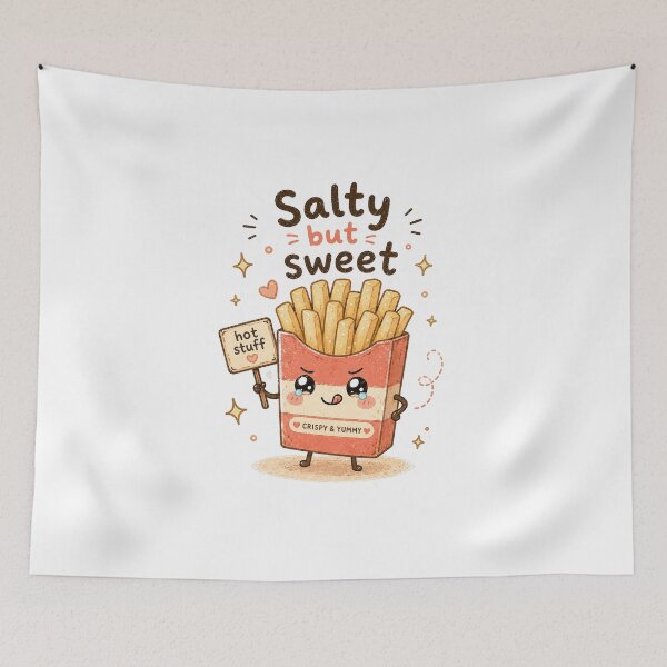 Item preview, Salty But Sweet Kawaii French Fries Sticker designed and sold by InkWanderStudio.