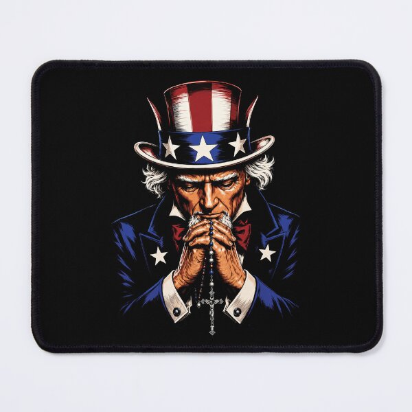 Item preview, Uncle Sam Praying Rosary Patriotic Christian American Prayer designed and sold by rusiaa.