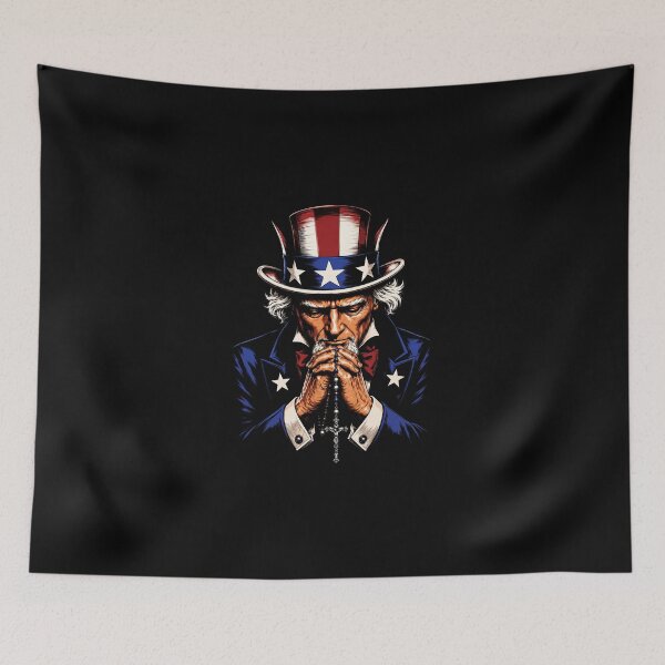 Item preview, Uncle Sam Praying Rosary Patriotic Christian American Prayer designed and sold by rusiaa.
