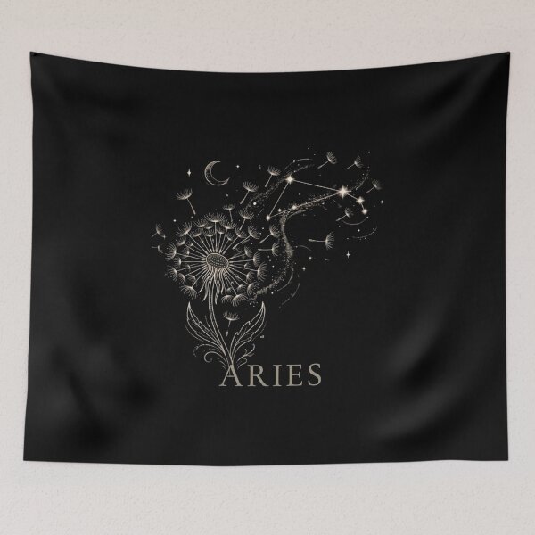 Item preview, Aries Zodiac Dandelion Constellation Celestial Art designed and sold by SilentFlower.