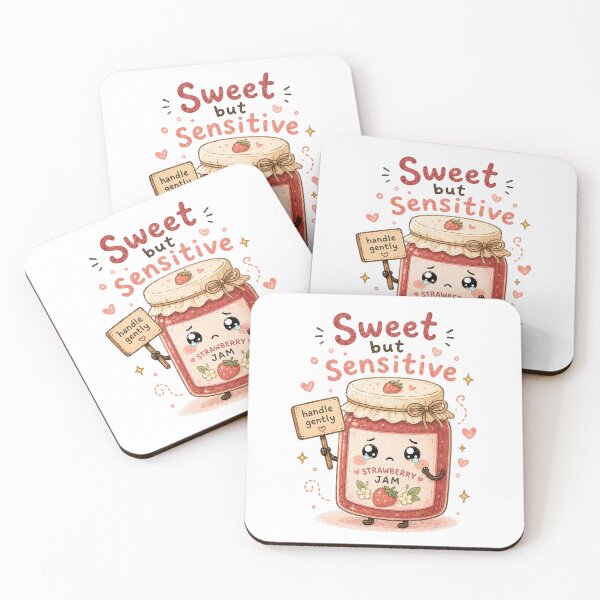 Item preview, Sweet But Sensitive Kawaii Strawberry Jam Sticker designed and sold by InkWanderStudio.