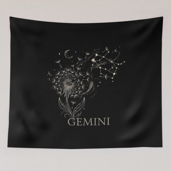 Item preview, ​Gemini Zodiac Dandelion Constellation Celestial Art designed and sold by SilentFlower.