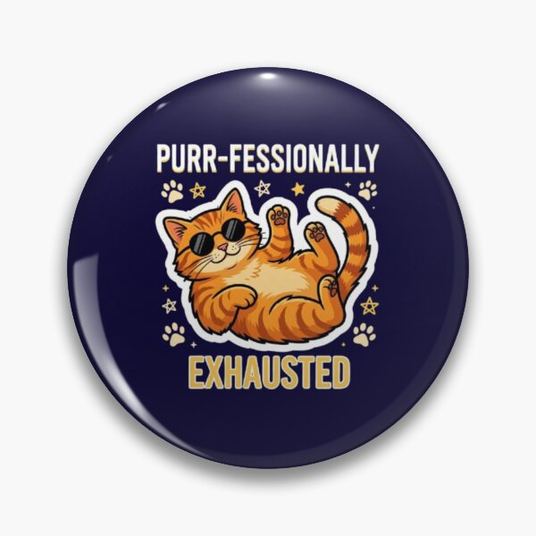 Item preview, Purr-fessionally Exhausted Funny Lazy Cat T-Shirt designed and sold by HopeAndHustle.