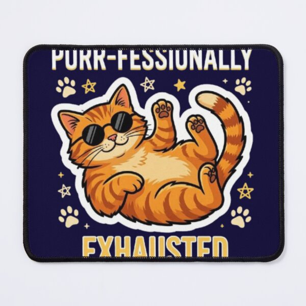 Item preview, Purr-fessionally Exhausted Funny Lazy Cat T-Shirt designed and sold by HopeAndHustle.
