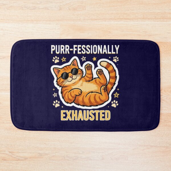 Item preview, Purr-fessionally Exhausted Funny Lazy Cat T-Shirt designed and sold by HopeAndHustle.
